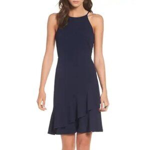 Soprano Ruffle Hem Knit Dress. XS. Color: Midnight